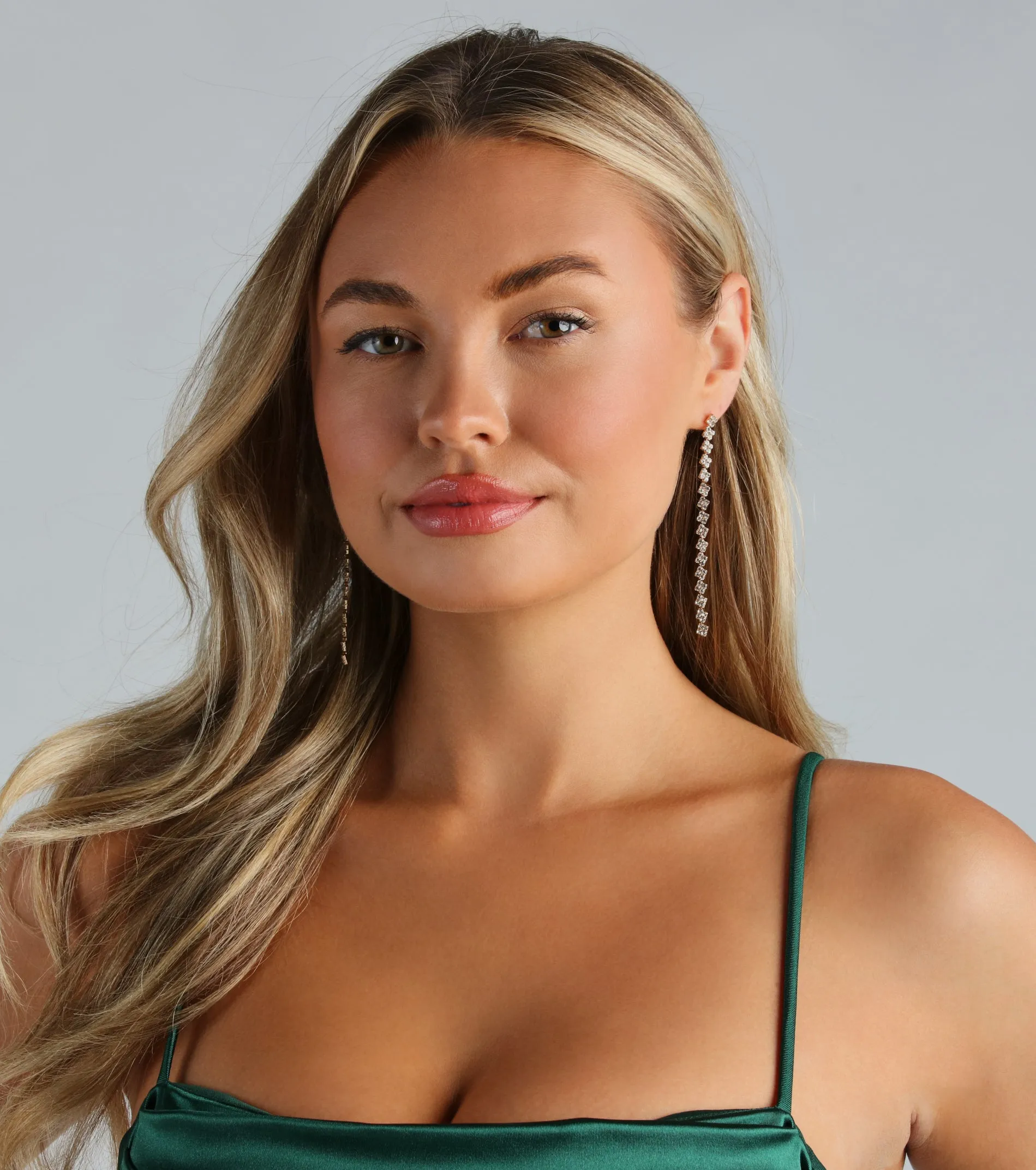 Dainty Luxe Rhinestone Drop Earrings sold by Windsor