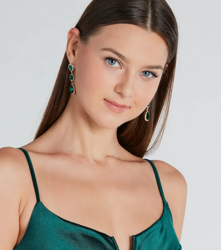 Elevated Look Gem Rhinestone Earrings sold by Windsor