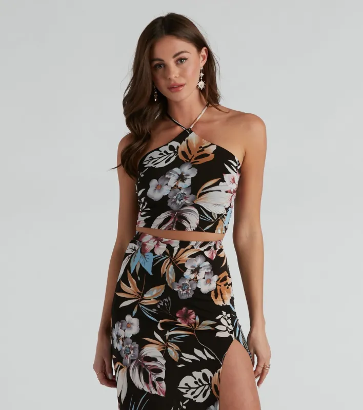 Ticket To Paradise Halter Crop Top sold by Windsor