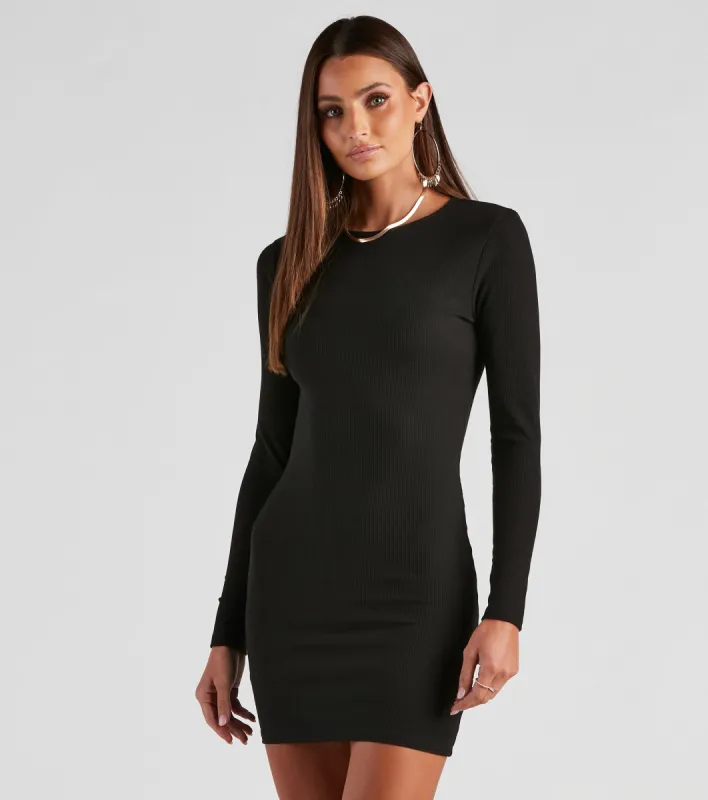 Basic Must-Have Ribbed Knit Mini Dress sold by Windsor