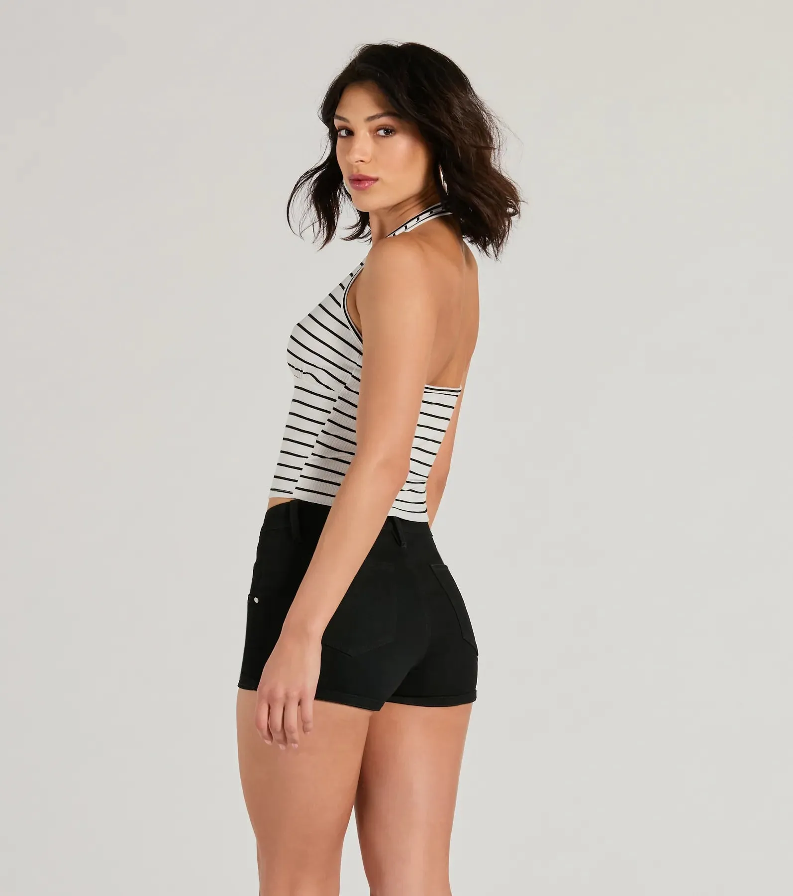 Weekend Style Striped Knit Halter Crop Top sold by Windsor product image thumbnail 2