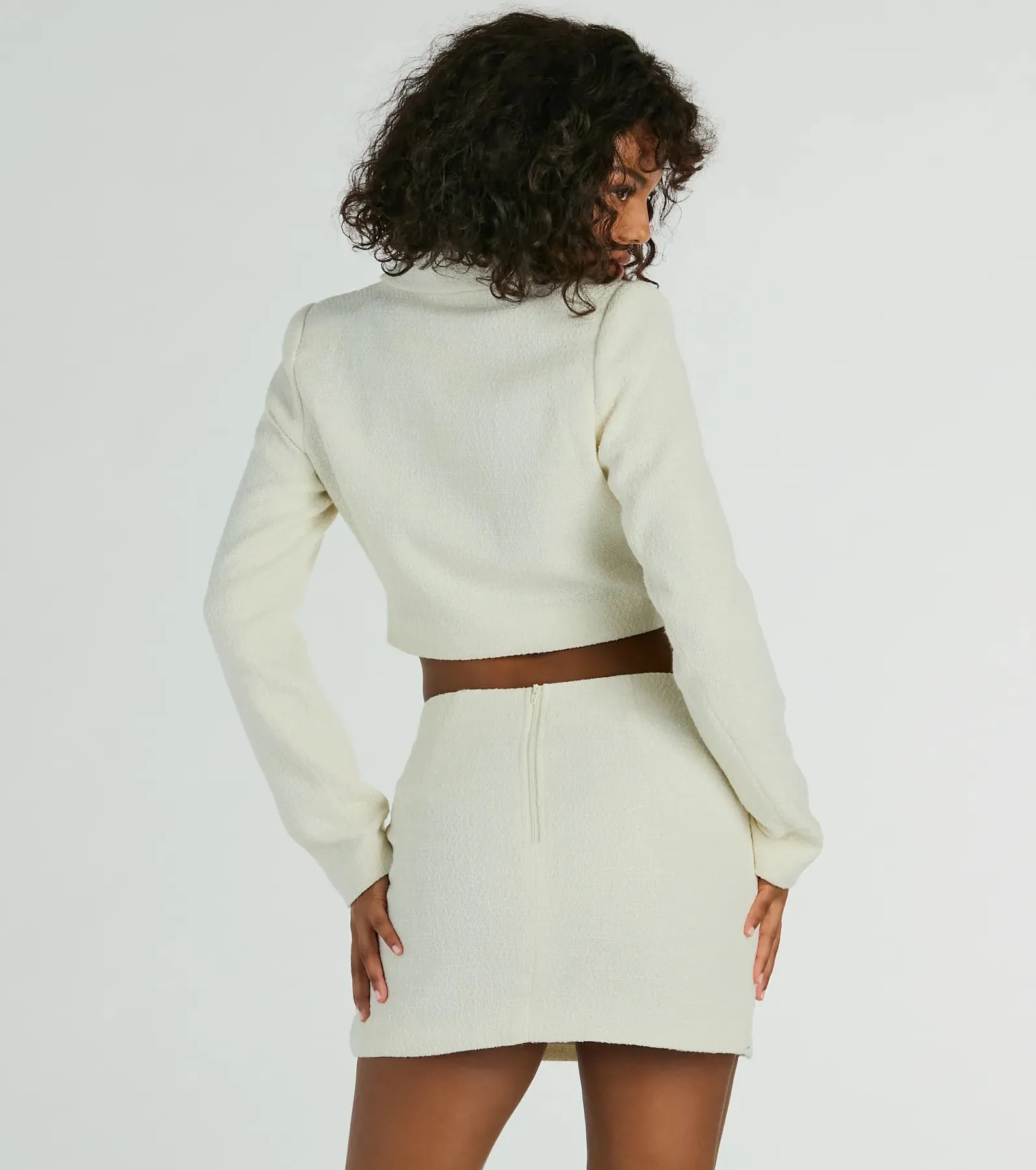 Posh Pursuit Long Sleeve Tweed Crop Blazer sold by Windsor product image thumbnail 2