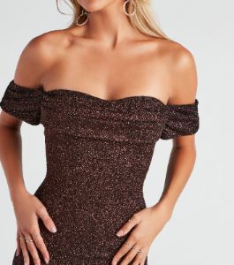 Night Out Glamour Glitter Mini Dress sold by Windsor
