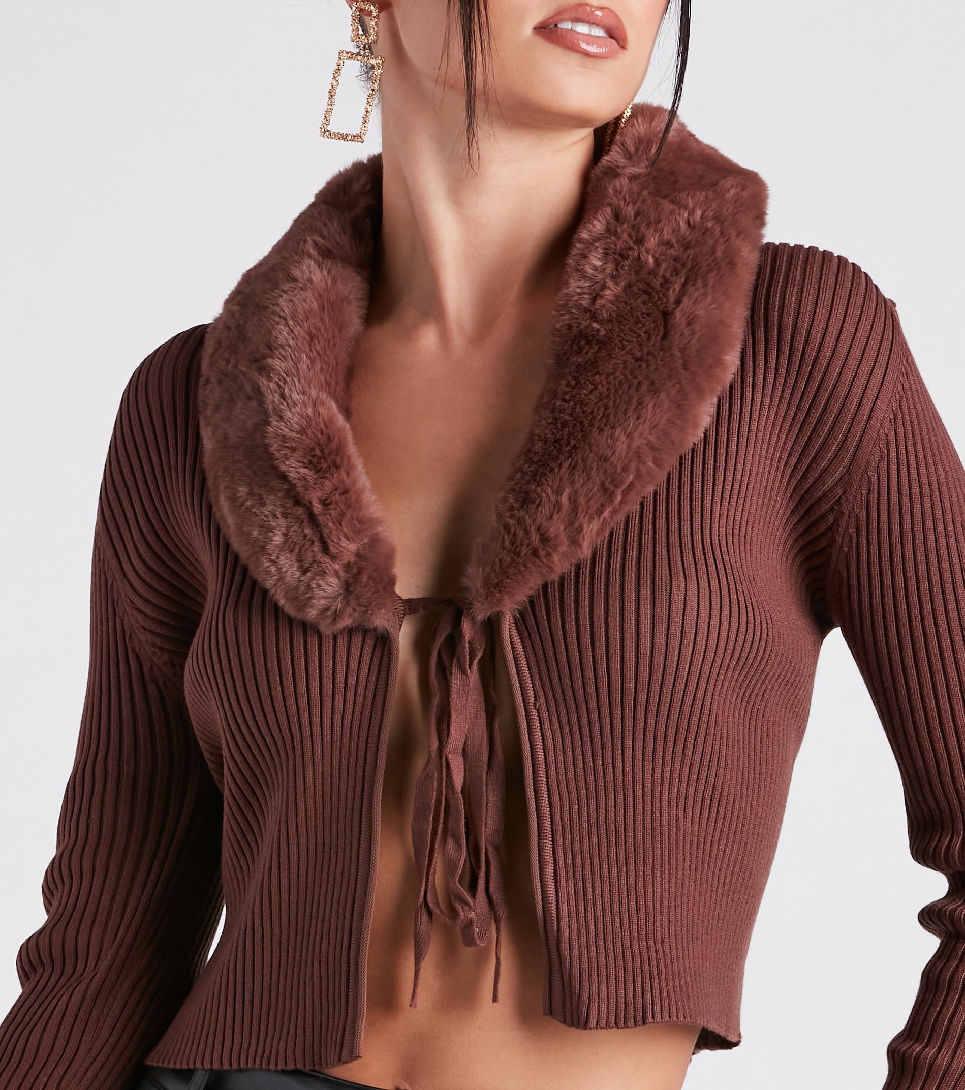 Fur Real Slay Knit Crop Cardigan sold by Windsor product image thumbnail 5