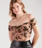 Lovely Girl Floral Velvet Crop Bustier sold by Windsor