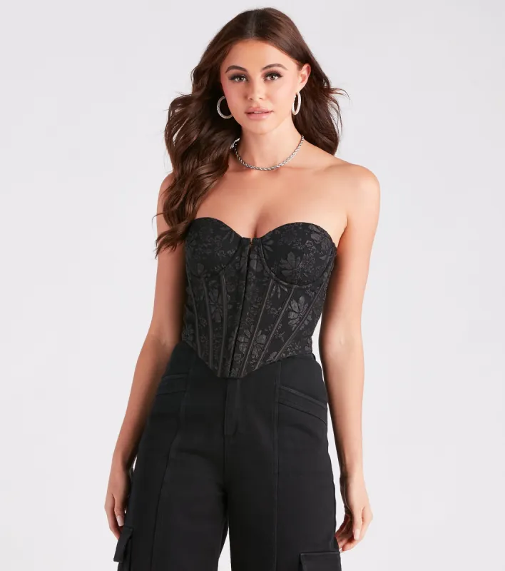 CLEARANCE - Sultry Hour Strapless Jacquard Bustier sold by Windsor