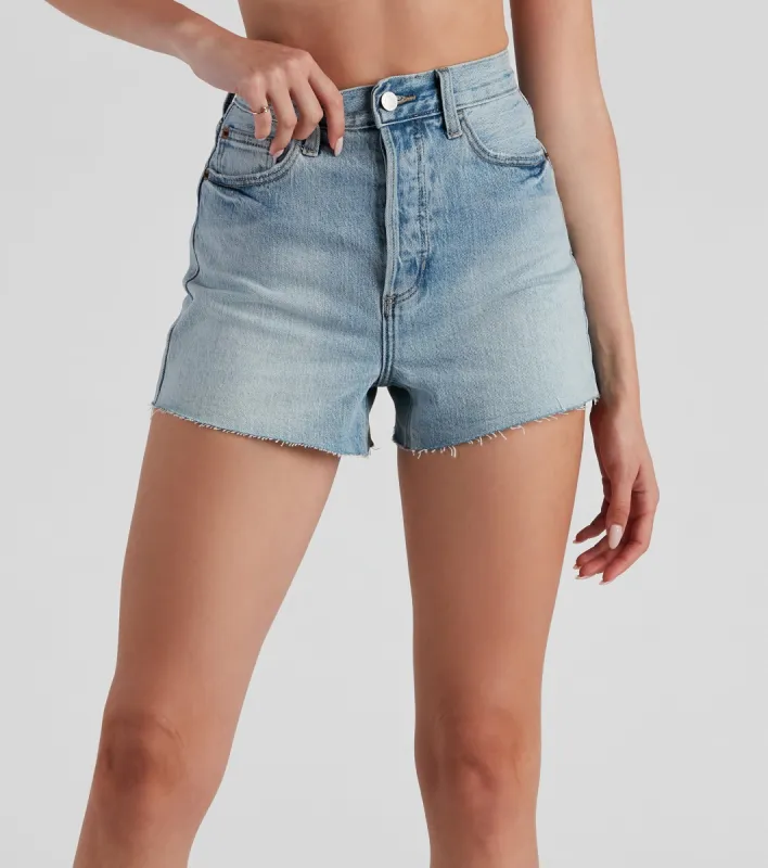 Reese High Rise Mom Denim Shorts By Windsor Denim sold by Windsor