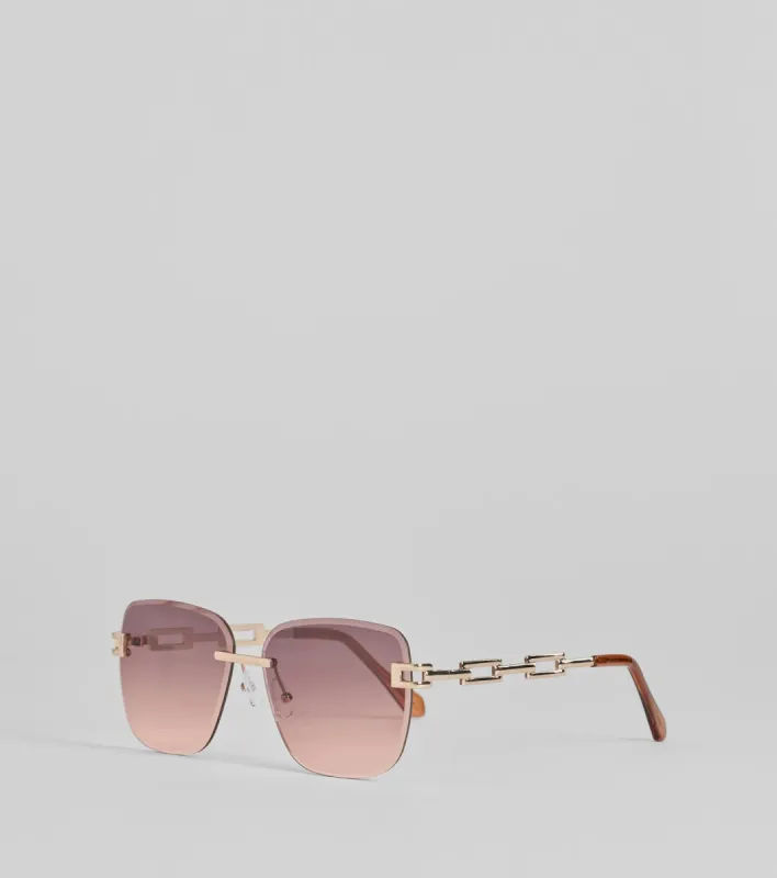Cutest Vision Chain Link Trim Sunglasses sold by Windsor