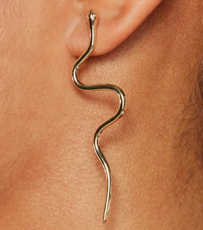 Edgy Charm Twisted Snake Statement Earrings sold by Windsor