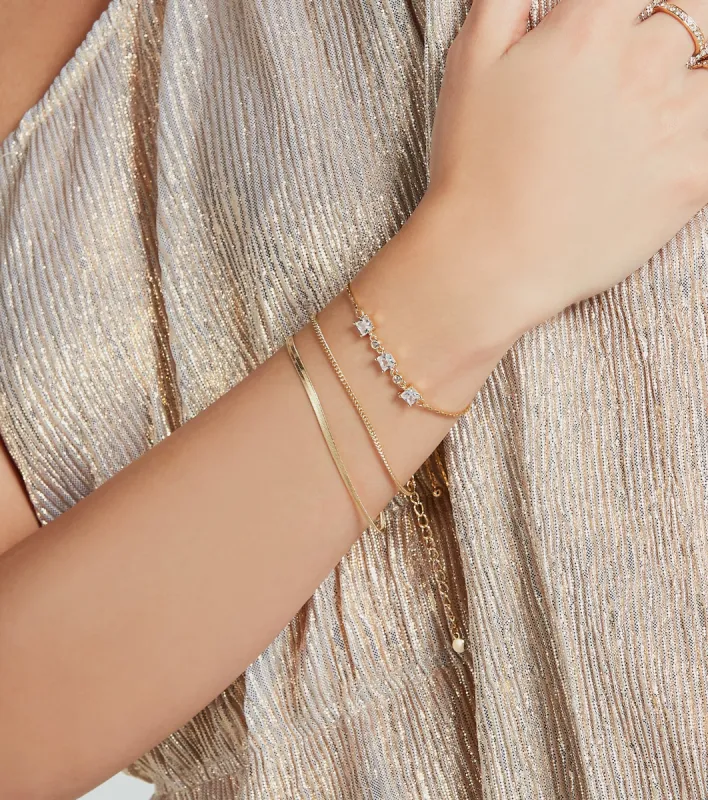 Everyday Glam Three-Pack Chain Bracelet Set sold by Windsor