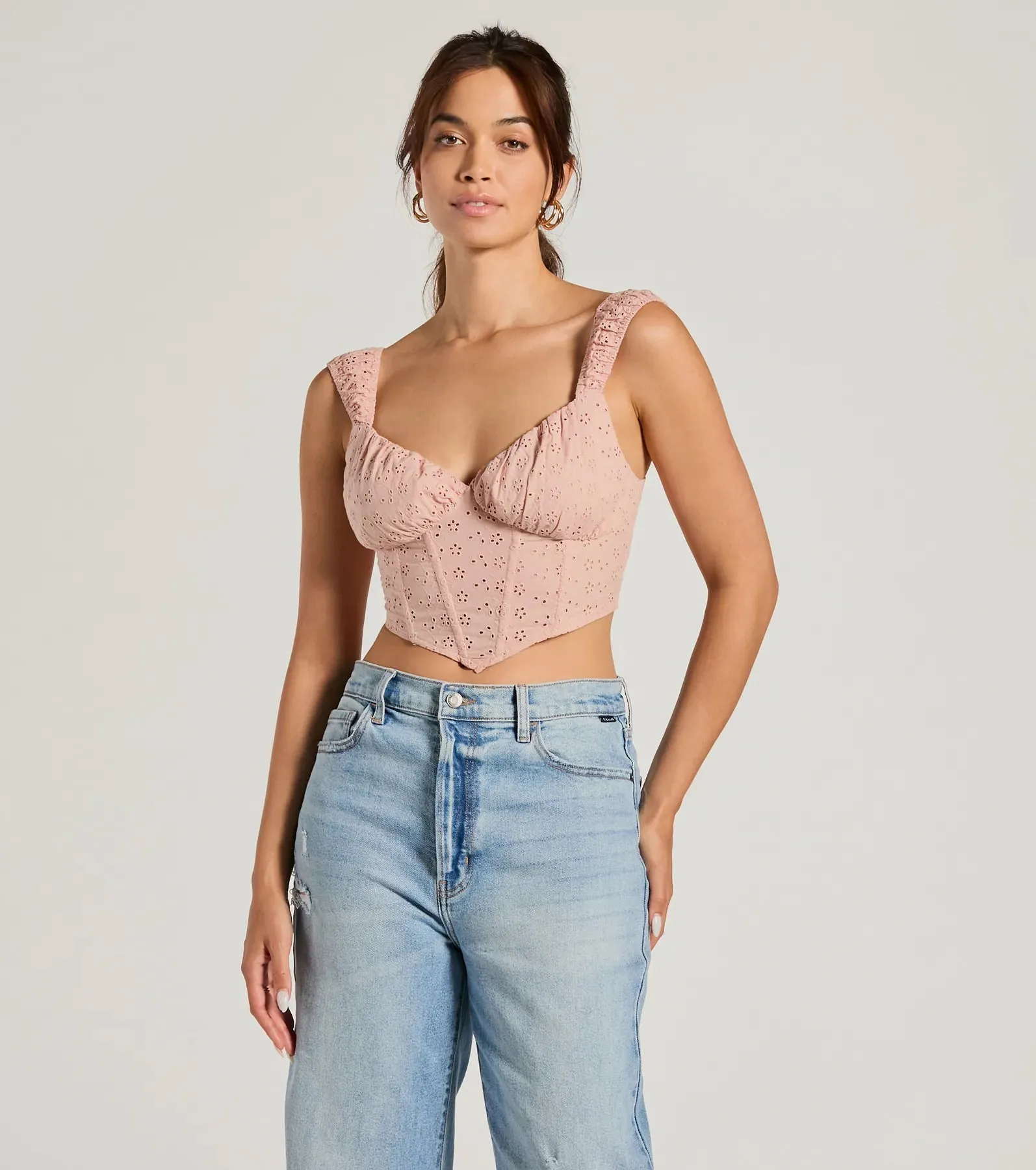 Summer Fling Sweetheart Eyelet Corset Top sold by Windsor