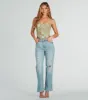 Table For Two Floral Lace-Up Corset Top sold by Windsor