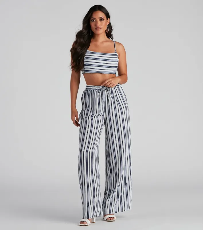 Sunday's Match Striped Linen Top sold by Windsor