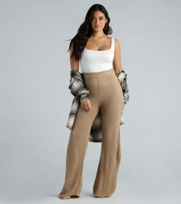 Autumn Chill Crochet Wide-Leg Pants sold by Windsor