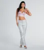 Going For Glam Rhinestone Satin Crop Top sold by Windsor