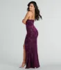 Vivian Cowl Neck Mermaid Mesh Formal Dress sold by Windsor