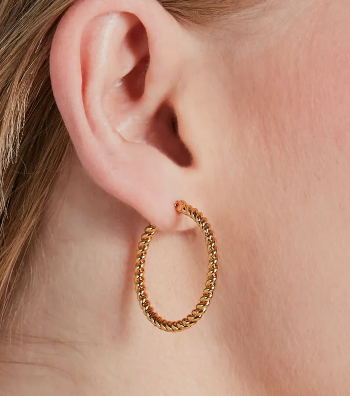 Unique Chic 14K Gold Plated Hoop Earrings sold by Windsor