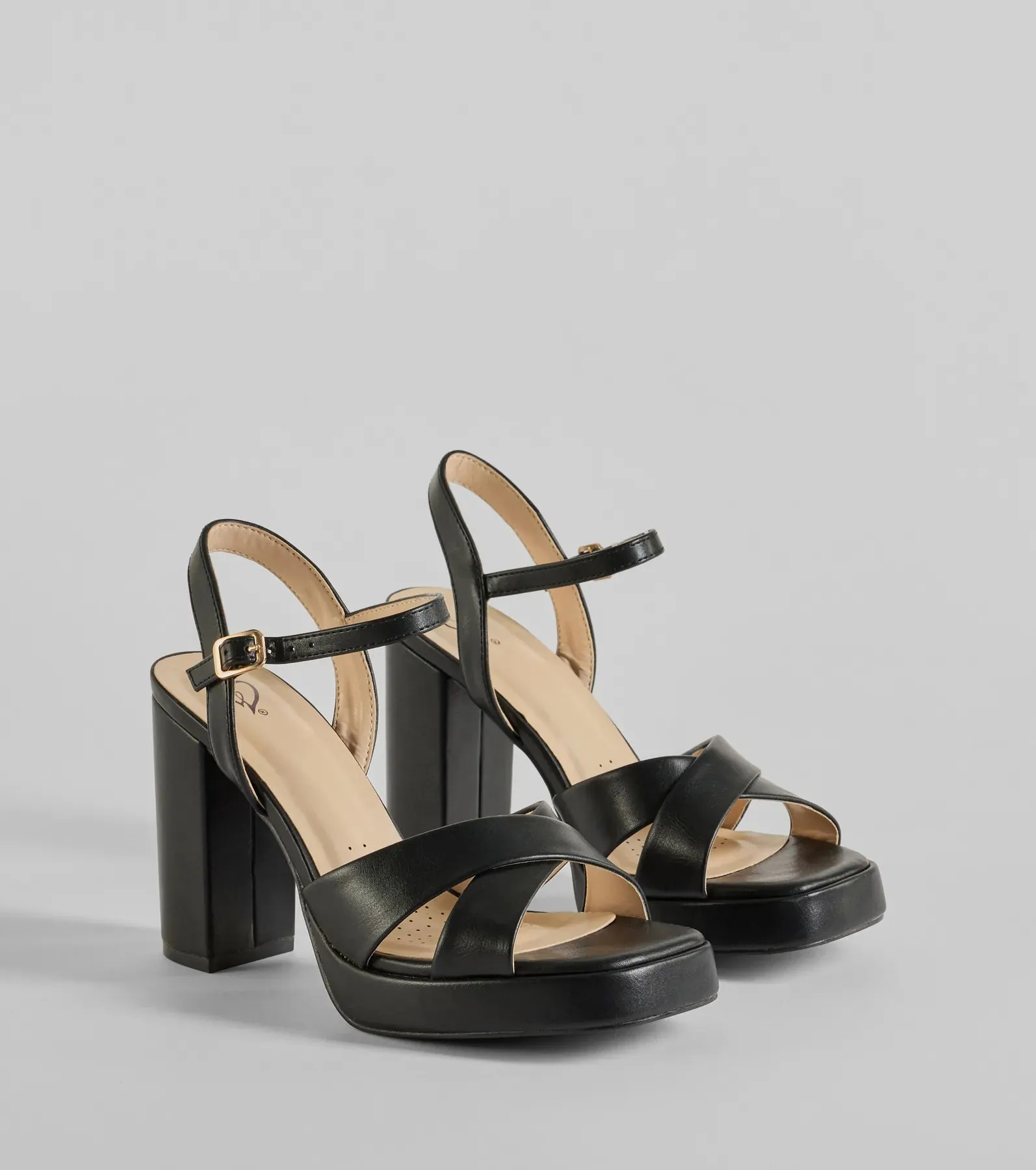 Timeless Treasure Criss-Cross Platform Block Heels sold by Windsor