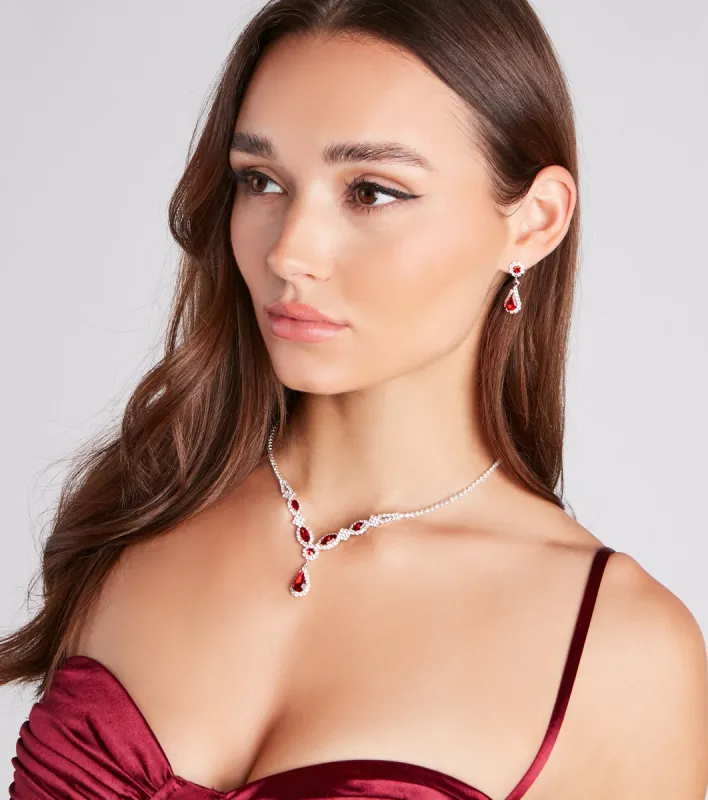 Luxe Mood Gemstone Necklace And Earrings Set sold by Windsor
