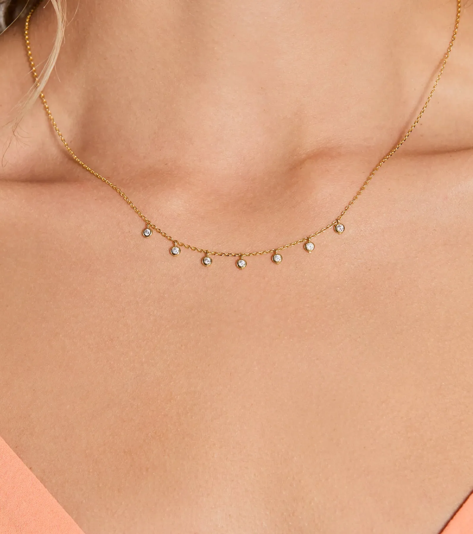 Dainty Little Rhinestone Charms Necklace sold by Windsor product image thumbnail 2