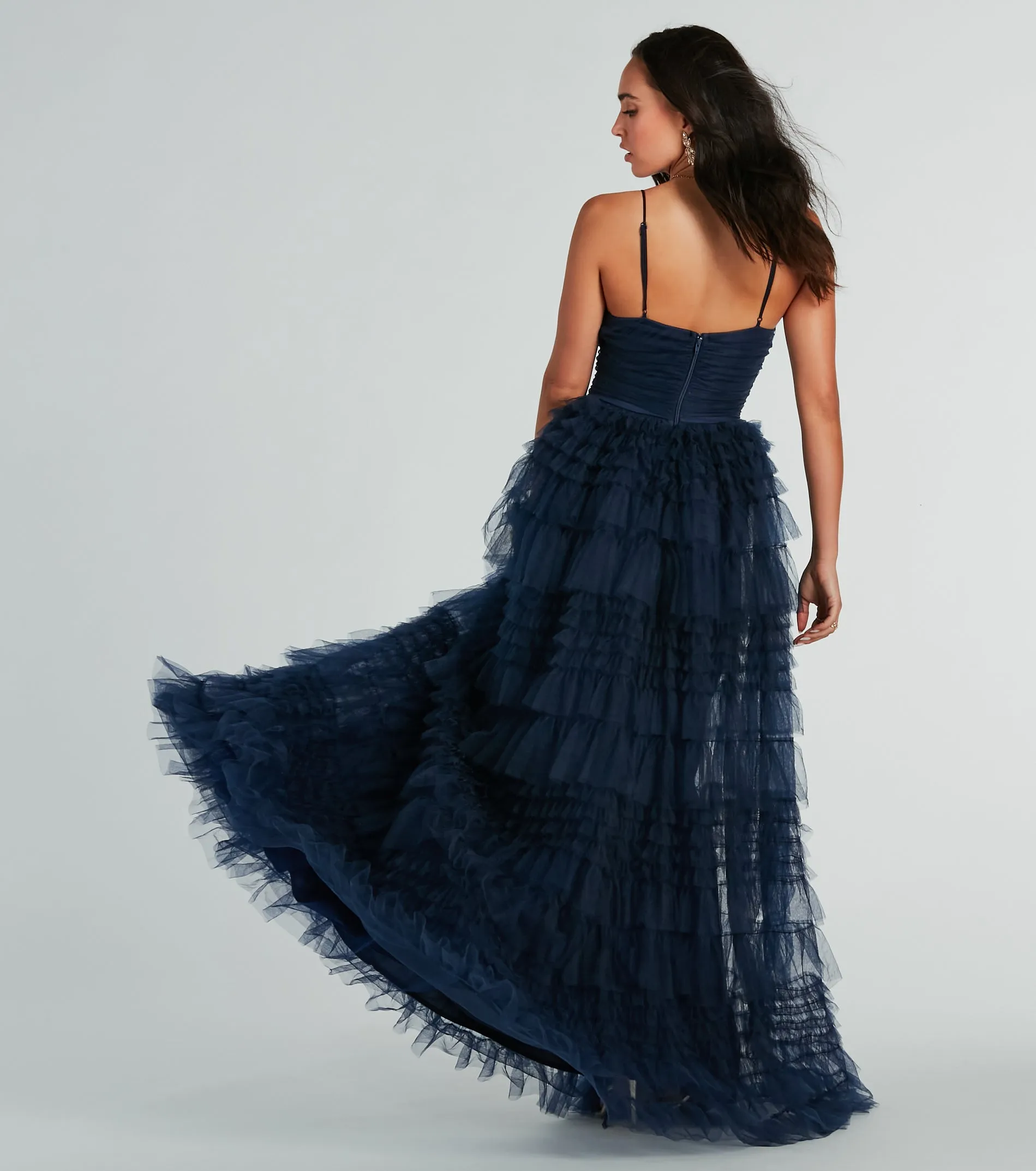 Roxanna Tulle Ruffle A-Line Ball Gown sold by Windsor product image thumbnail 3