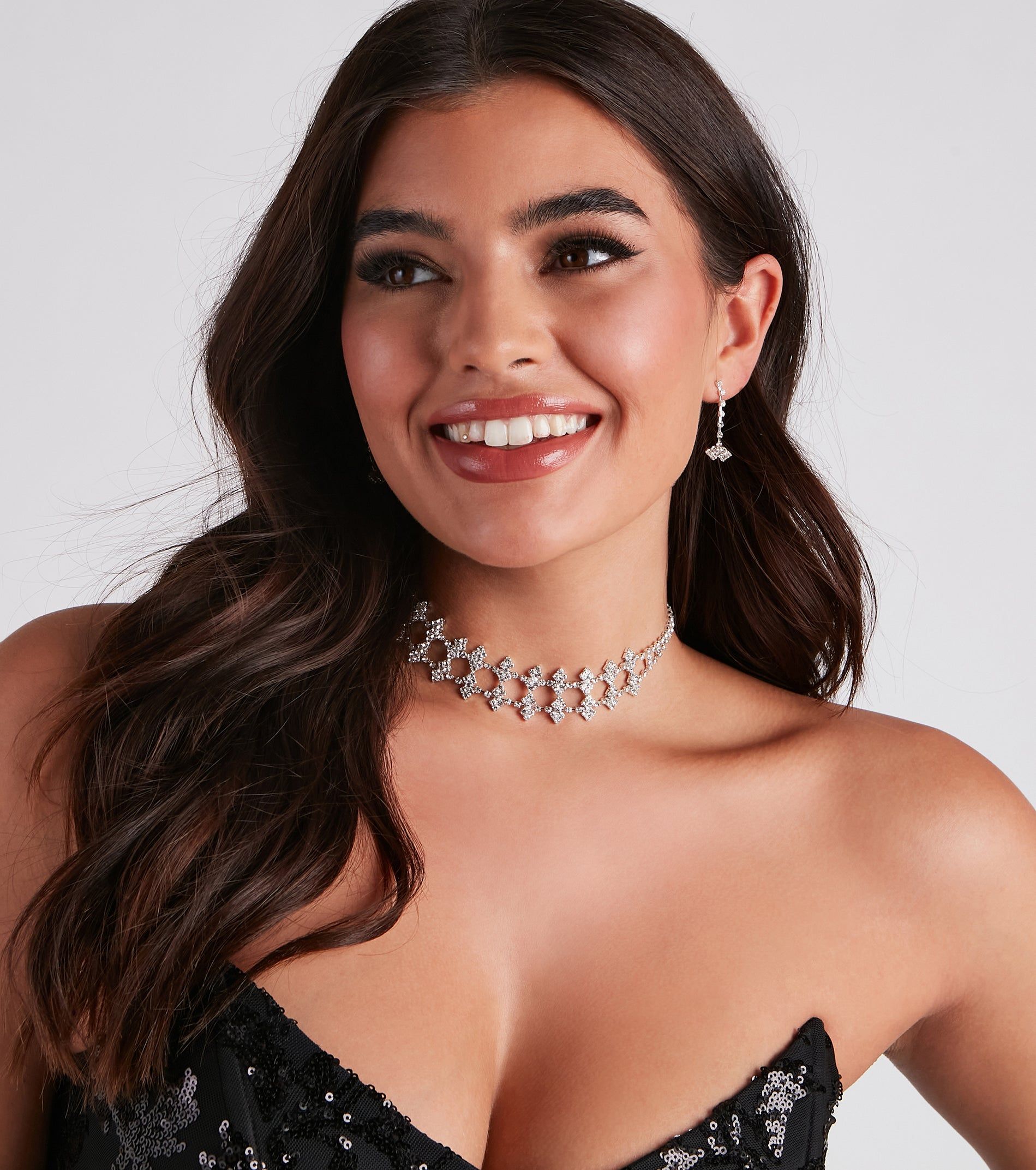 Striking Stunner Choker And Earrings Set sold by Windsor