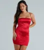 Yes Please Satin Rhinestone Mini Dress sold by Windsor
