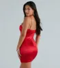 Yes Please Satin Rhinestone Mini Dress sold by Windsor