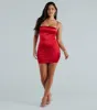 Yes Please Satin Rhinestone Mini Dress sold by Windsor