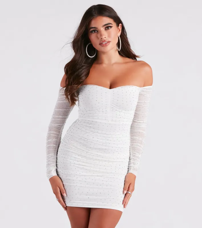 Showstopping In Rhinestone Mini Dress sold by Windsor