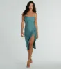 PLACEHOLDER - Sleek And Smooth High Slit Midi Dress sold by Windsor