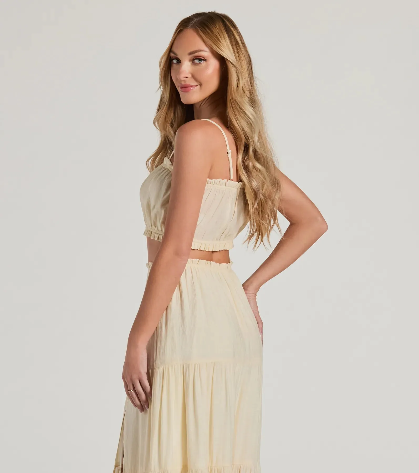 Romance For Two Sleeveless Crop Top sold by Windsor product image thumbnail 2