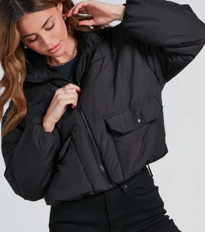 Cute Aesthetic Cargo Puffer Jacket sold by Windsor