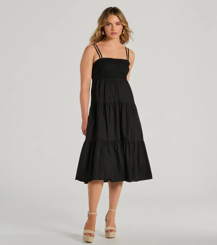 Darling Appeal Sleeveless Ruffled Midi Dress sold by Windsor