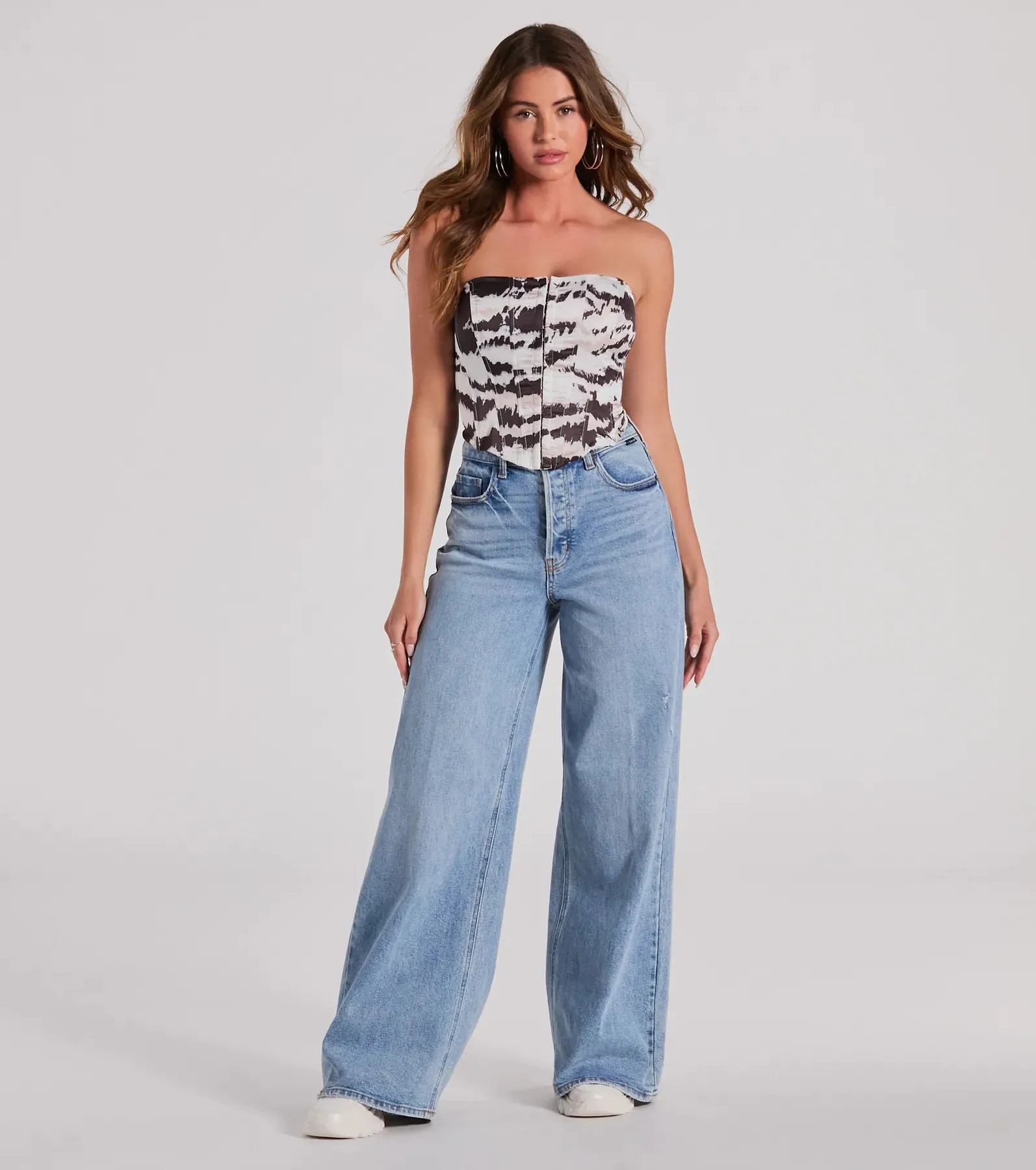 Perfect Evening Strapless Lace-Up Marble Corset Top sold by Windsor product image thumbnail 4