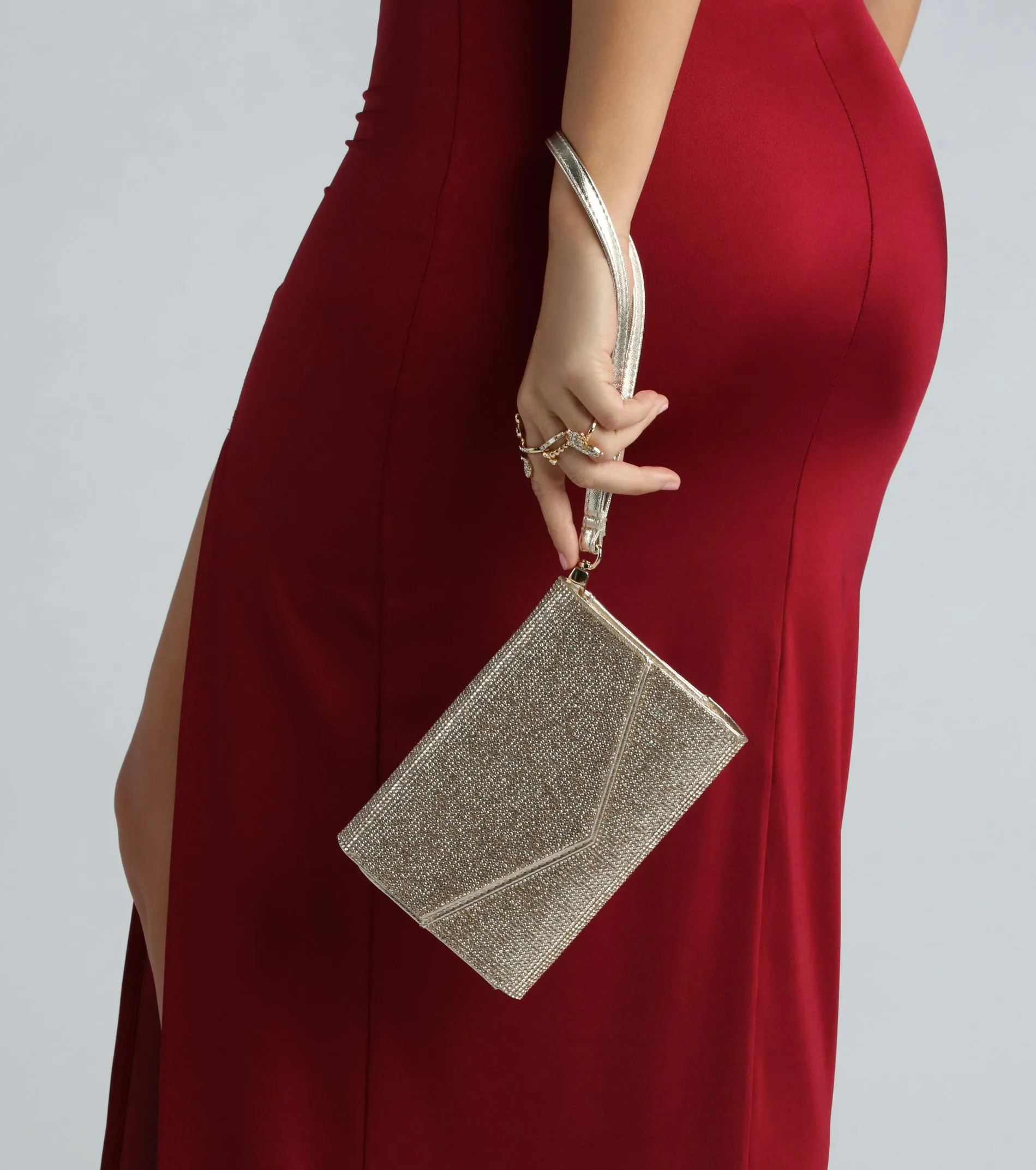 Bling On The Glamour Rhinestone Metallic Clutch sold by Windsor product image thumbnail 2