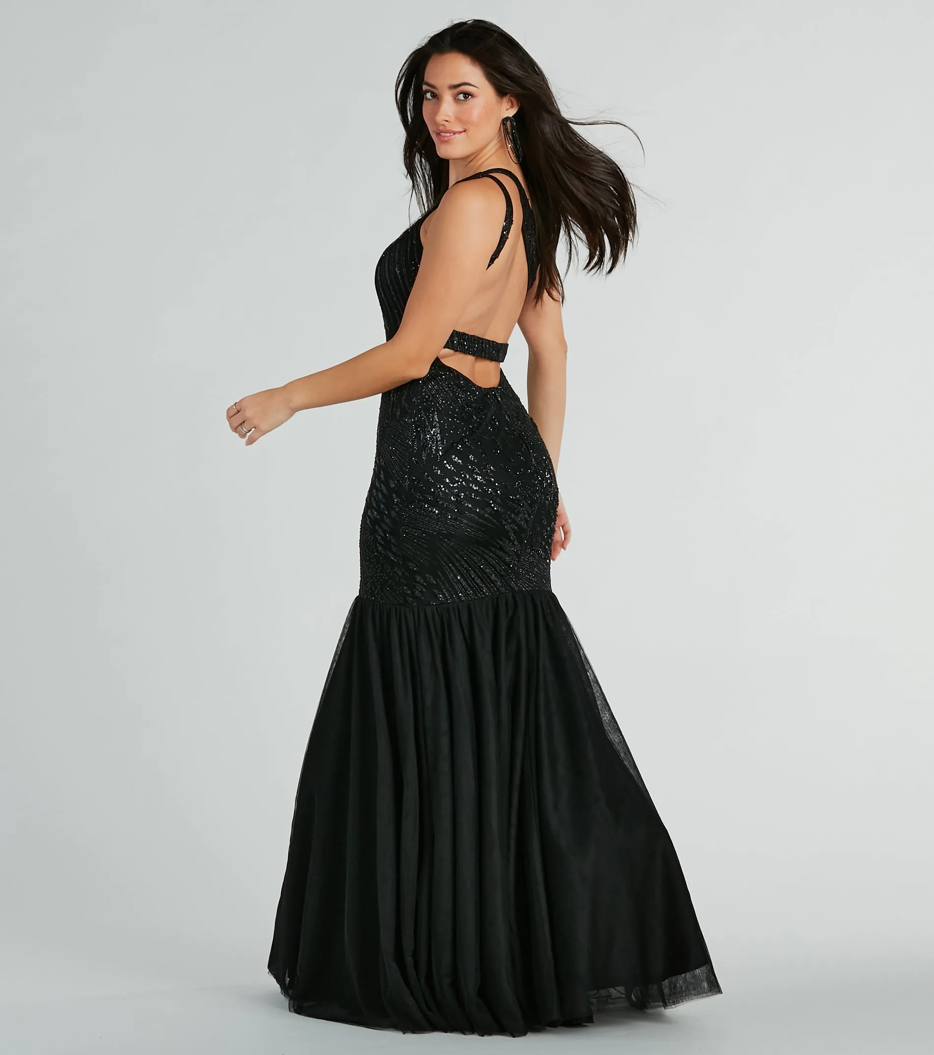 Gracelyn Formal One-Shoulder Mermaid Sequin Dress sold by Windsor product image thumbnail 3