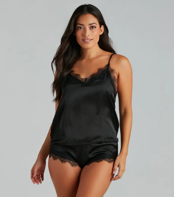 Bold Desires Satin Tank And Shorts Pajama Set sold by Windsor