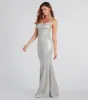 Kate Formal Metallic Open Back Mermaid Dress sold by Windsor