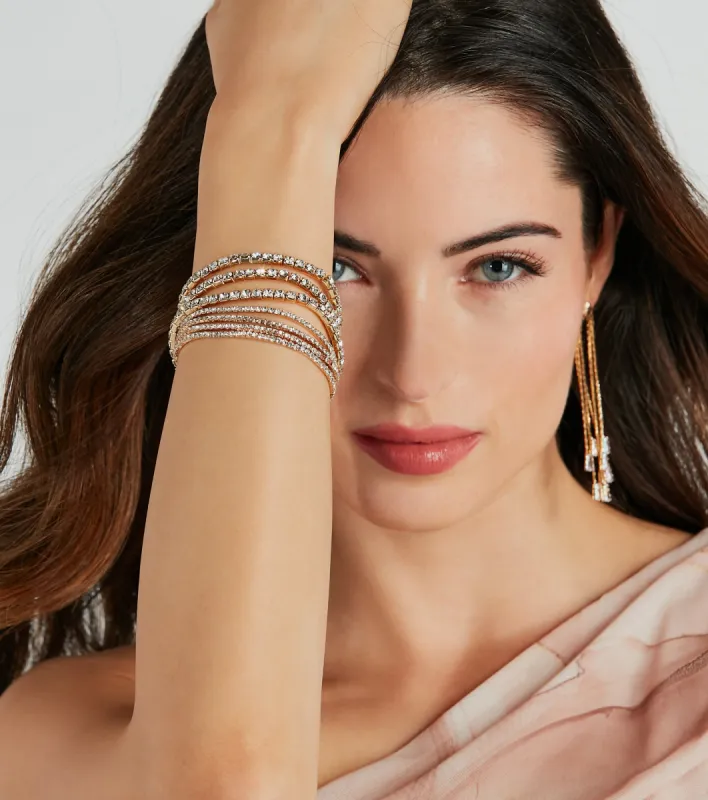 Perfect Shine Rhinestone Stretch Bracelet Set sold by Windsor