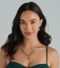 Luxe Look Gemstone Necklace And Earrings Set sold by Windsor