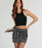 Trendsetting Aesthetic Belted Denim Mini Skirt sold by Windsor