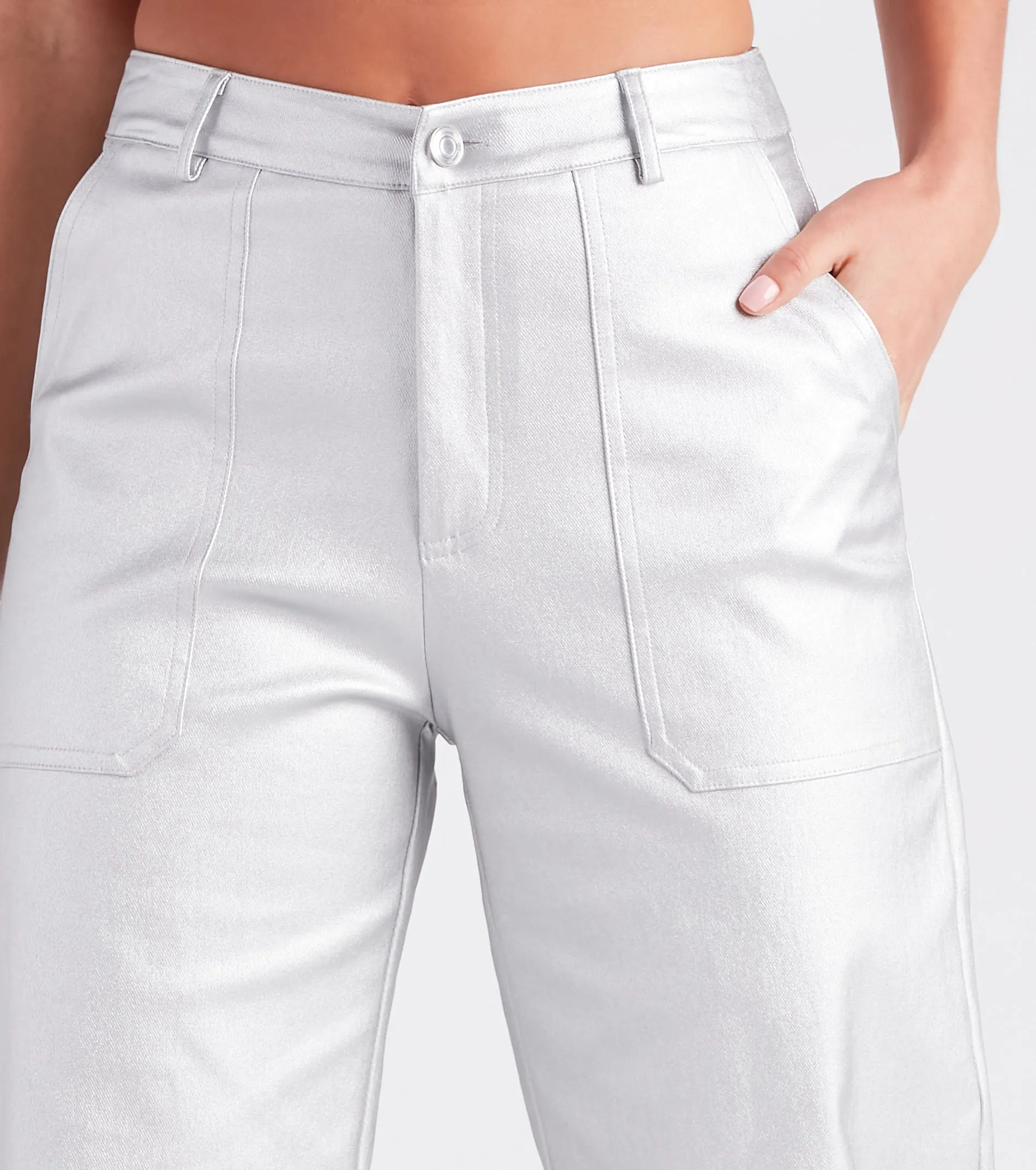 Space Glam Coated Faux Leather Cargo Pants sold by Windsor product image thumbnail 4