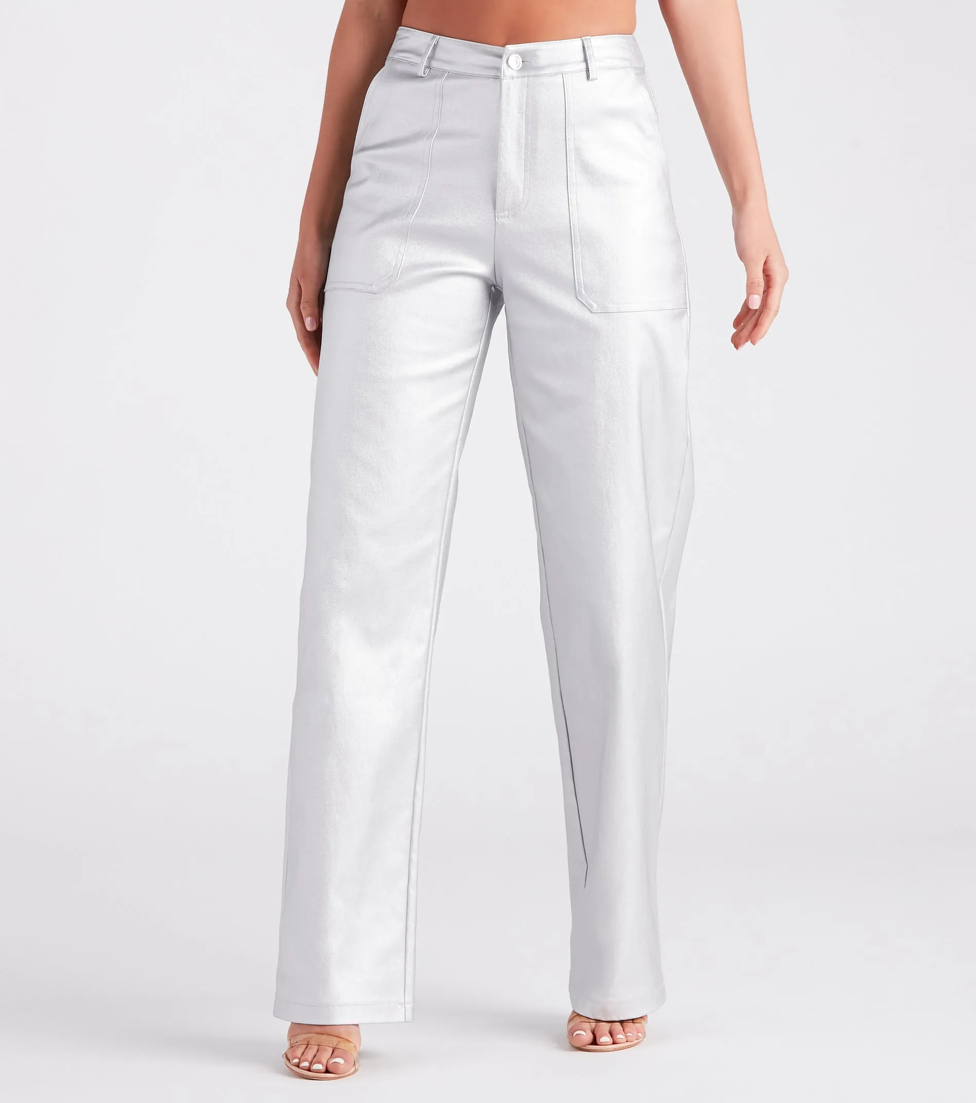 Space Glam Coated Faux Leather Cargo Pants sold by Windsor product image thumbnail 2