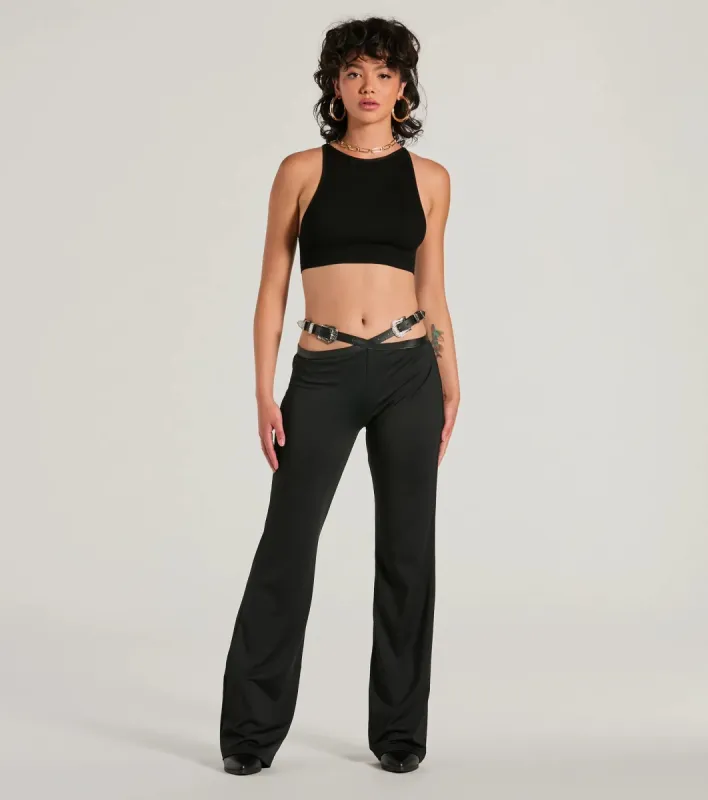 Country Edge Buckle High-Rise Waist Flare Pants sold by Windsor