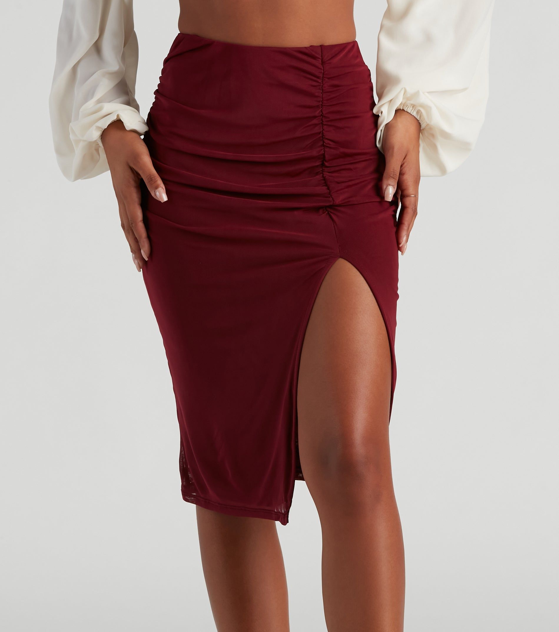 Fab Ruched Mesh Midi Skirt sold by Windsor product image thumbnail 2