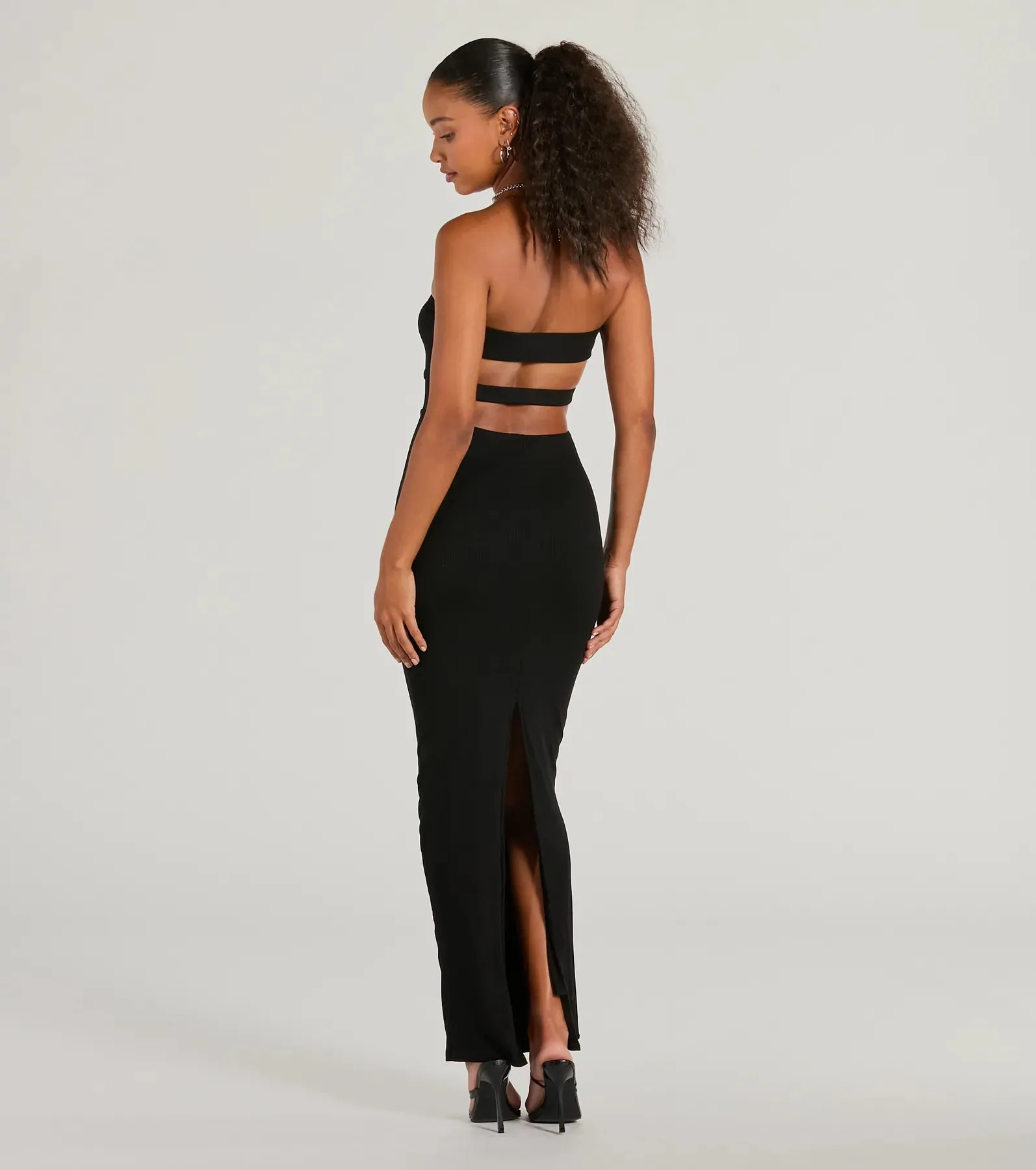 Never A Dull Moment Strapless Cutout Maxi Dress sold by Windsor product image thumbnail 2
