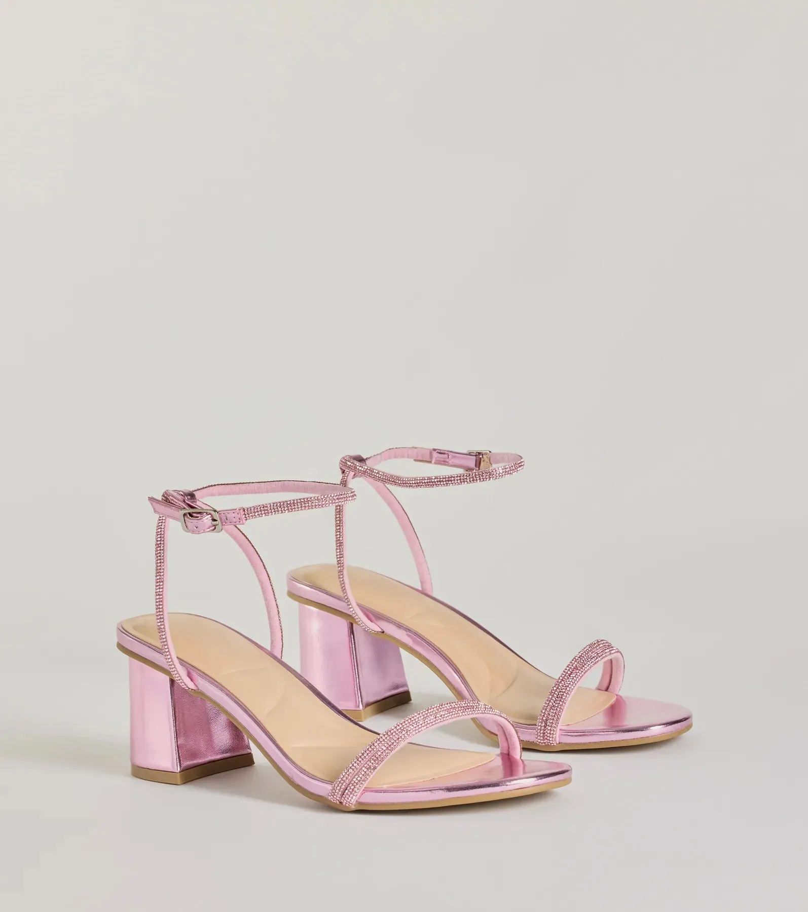 Sparkle Party Rhinestone Metallic Block Heels sold by Windsor