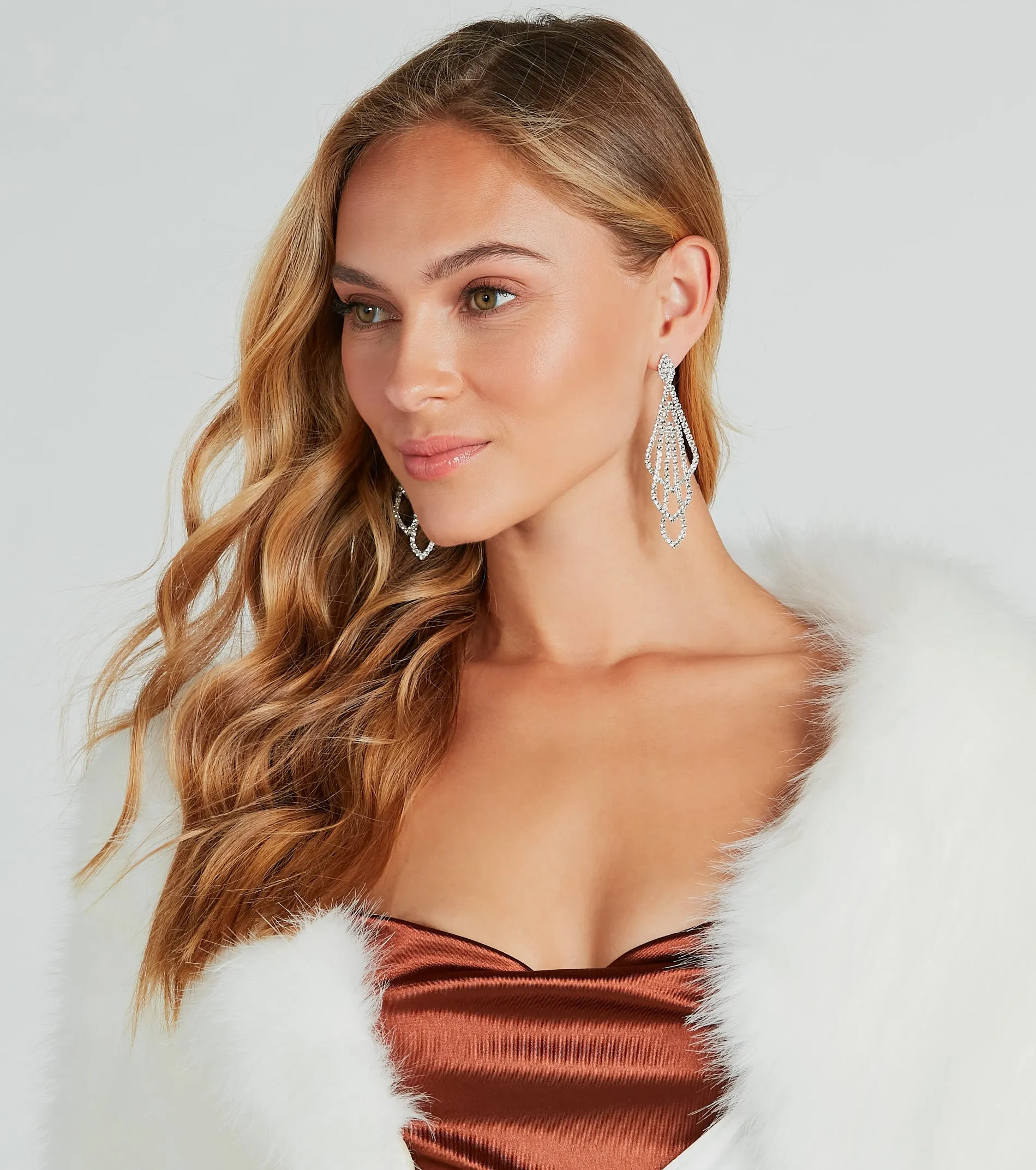 Luxe Icon Rhinestone Chandelier Earrings sold by Windsor product image thumbnail 2