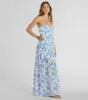 Charming Vibe Tie-Back Flowy Floral Woven Maxi Dress sold by Windsor